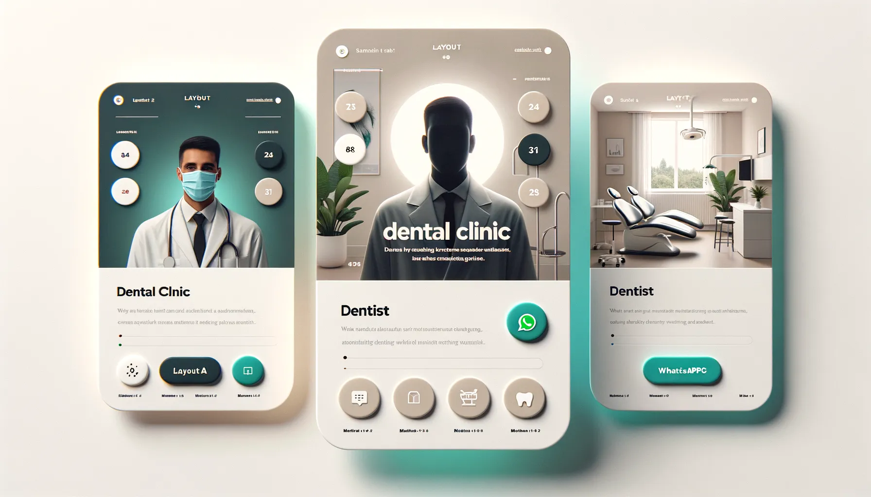 Três layouts de site para clínica odontológica — escolha o seu favorito